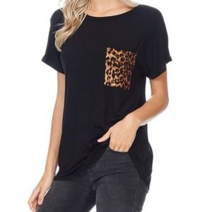 Savannah Black Leopard Pocket Tee